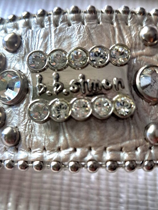 b.b. Simon Swarovski Crystal Encrusted Leather Belt Beautiful Preloved Condition